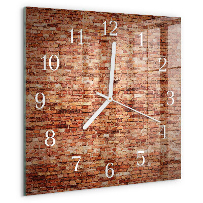 Wanduhr quadratisch Ziegelmauer