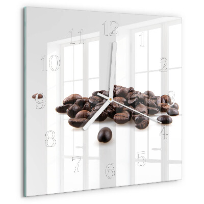 Wanduhr quadratisch Kaffeebohnen