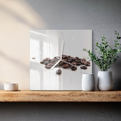 Wanduhr quadratisch Kaffeebohnen