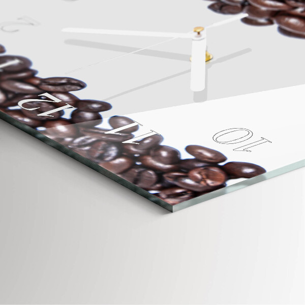 Wanduhr quadratisch Kaffeebohnen