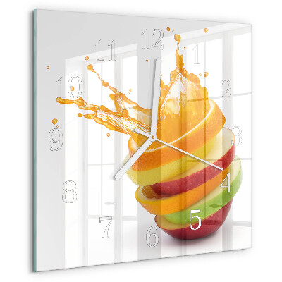 Wanduhr quadratisch Obst