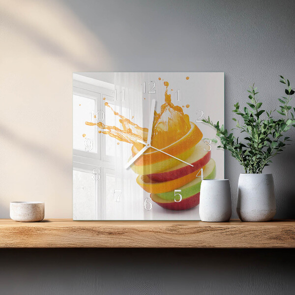 Wanduhr quadratisch Obst