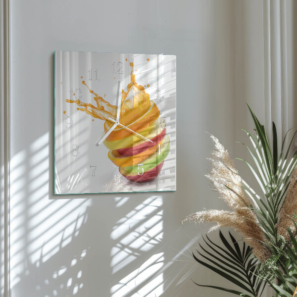 Wanduhr quadratisch Obst