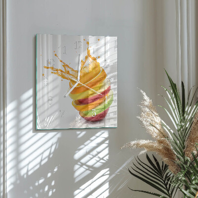 Wanduhr quadratisch Obst