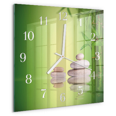 Wanduhr quadratisch Zen-Steine
