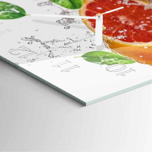Wanduhr quadratisch Grapefruit