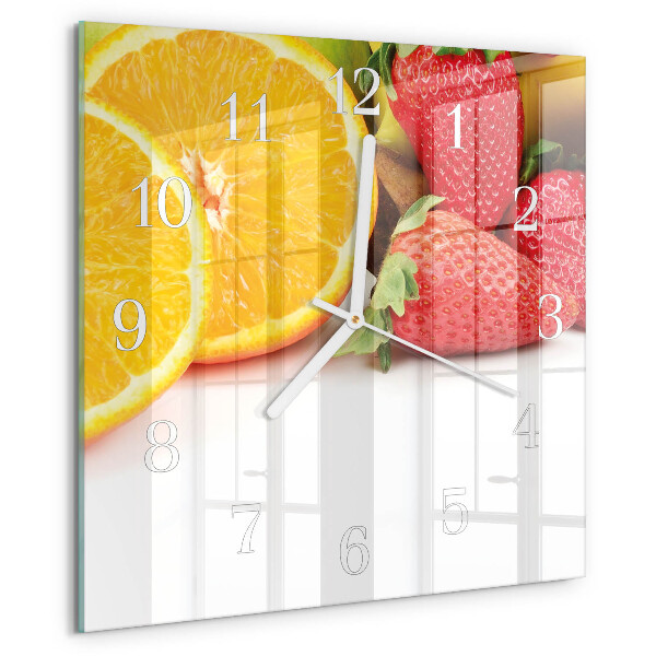 Wanduhr quadratisch Obst