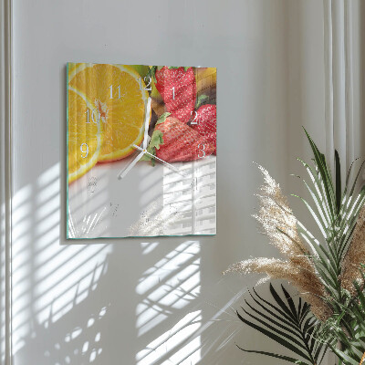 Wanduhr quadratisch Obst