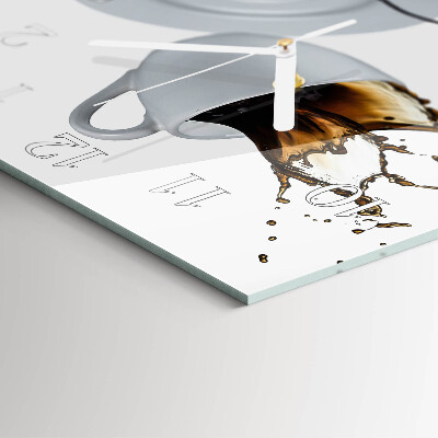 Wanduhr quadratisch Tasse Kaffee