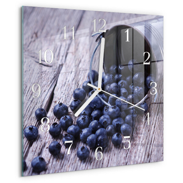 Wanduhr quadratisch Blaubeeren