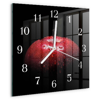 Wanduhr quadratisch Apfel