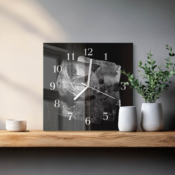 Wanduhr quadratisch Eiswürfel