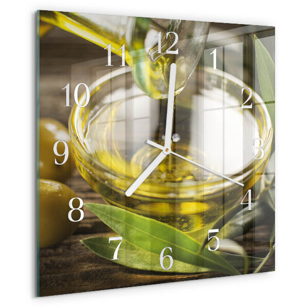Wanduhr quadratisch Olivenöl