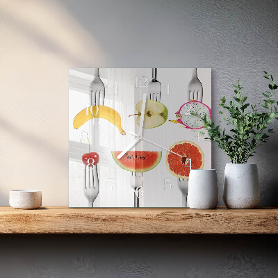 Wanduhr quadratisch Obst