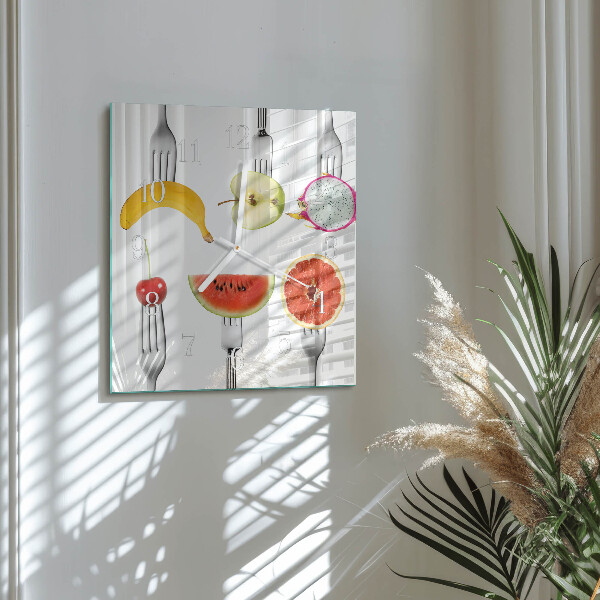 Wanduhr quadratisch Obst
