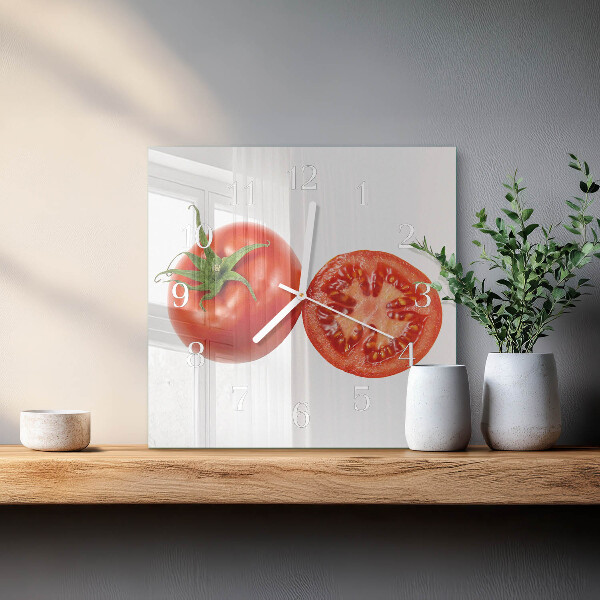 Wanduhr quadratisch Tomaten
