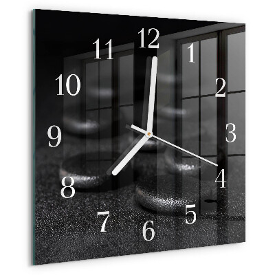 Wanduhr quadratisch Zen-Steine