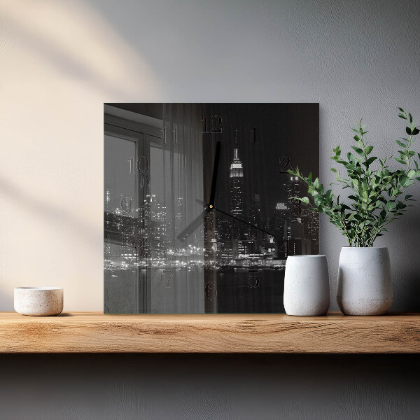 Wanduhr aus glas Horizont