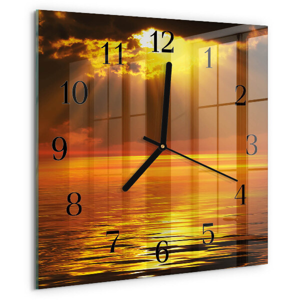 Wanduhr aus glas Sonnenuntergang