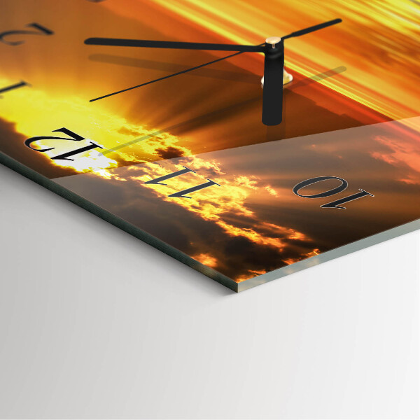 Wanduhr aus glas Sonnenuntergang