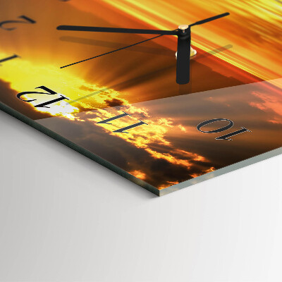 Wanduhr aus glas Sonnenuntergang