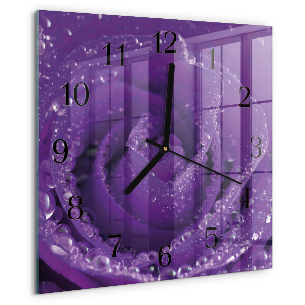 Wanduhr aus glas Rose