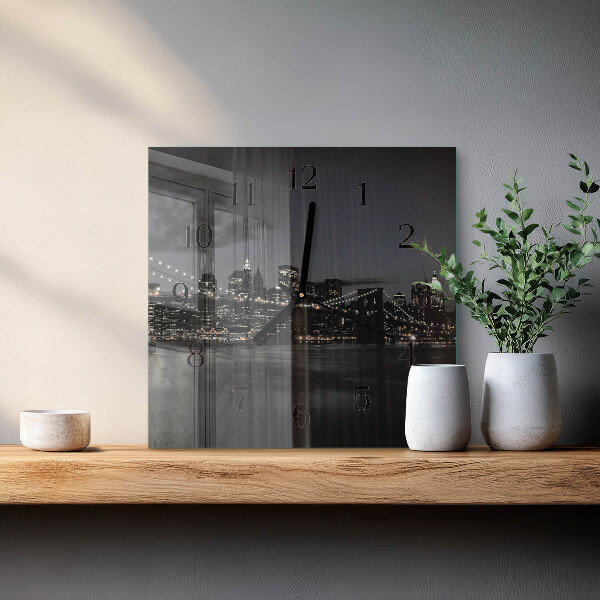 Wanduhr aus glas Horizontale Brücke