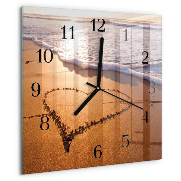 Wanduhr aus glas Herz des Strandes