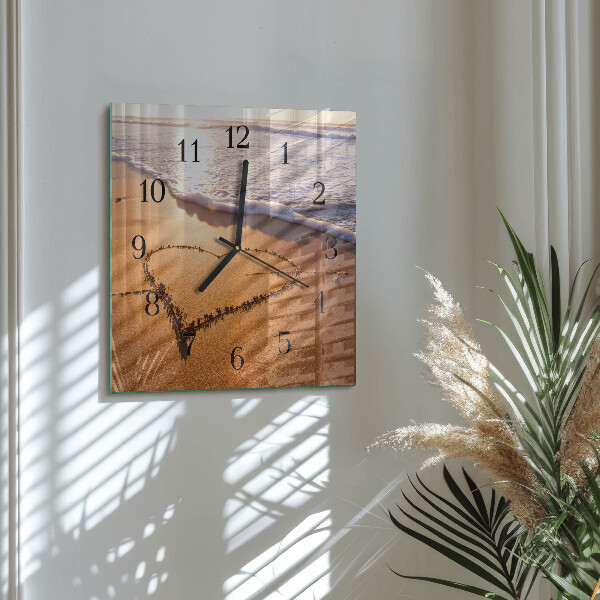 Wanduhr aus glas Herz des Strandes