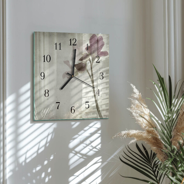 Wanduhr aus glas Vintage-Blumen