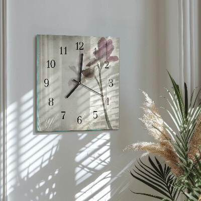 Wanduhr aus glas Vintage-Blumen