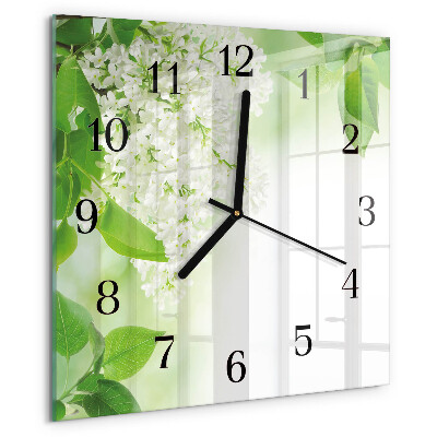 Wanduhr aus glas Blätter
