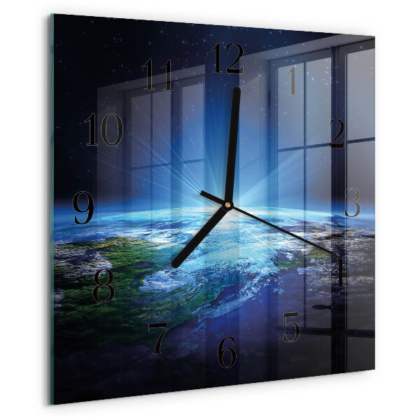 Wanduhr aus glas Das Universum der Erde
