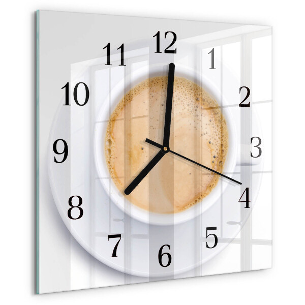 Wanduhr aus glas Tasse Kaffee