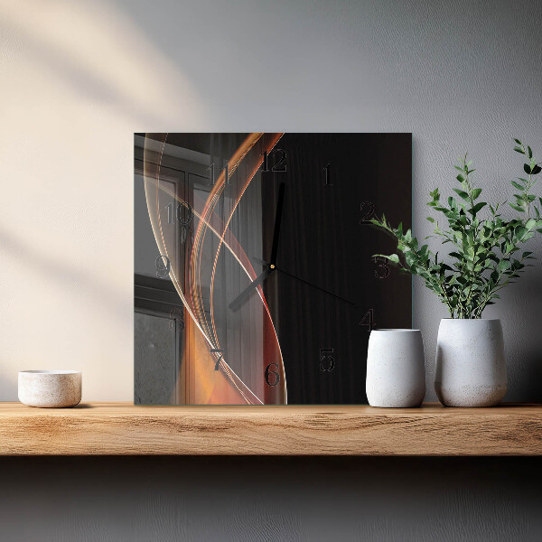 Wanduhr aus glas Abstrakte Linien
