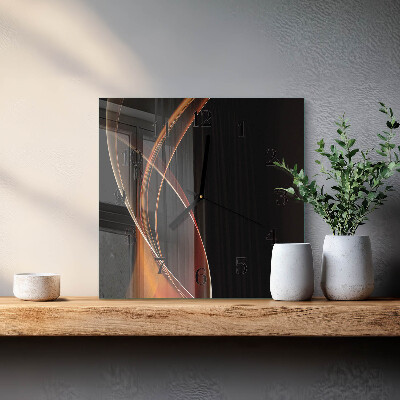 Wanduhr aus glas Abstrakte Linien