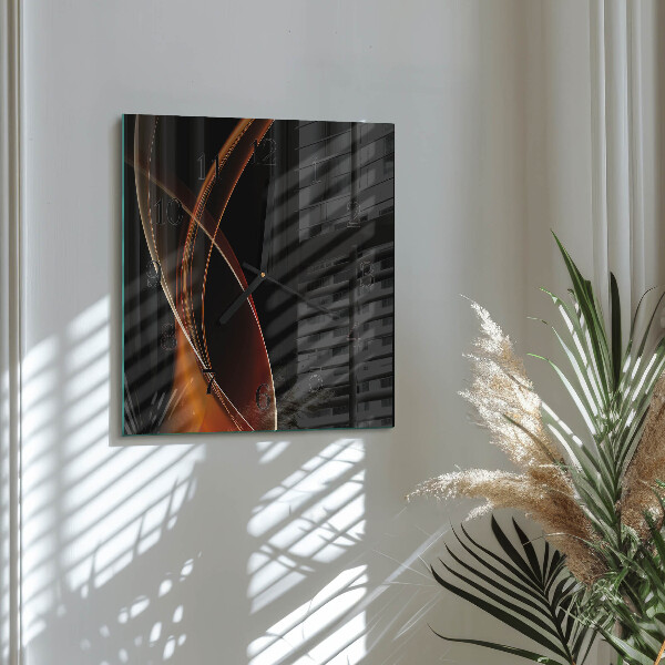 Wanduhr aus glas Abstrakte Linien