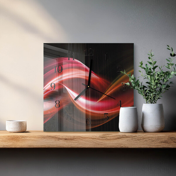Wanduhr aus glas Abstrakte Linien