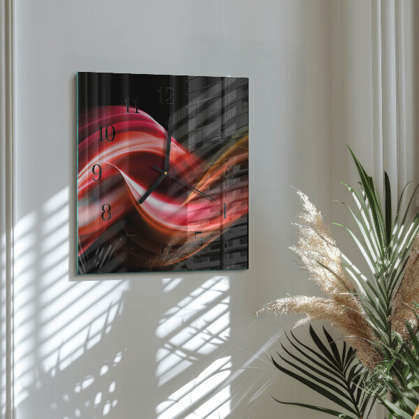 Wanduhr aus glas Abstrakte Linien