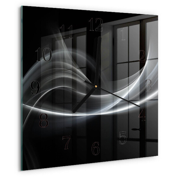 Wanduhr aus glas Abstrakte Linien