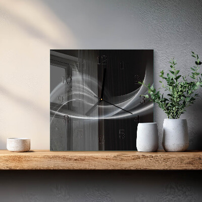 Wanduhr aus glas Abstrakte Linien