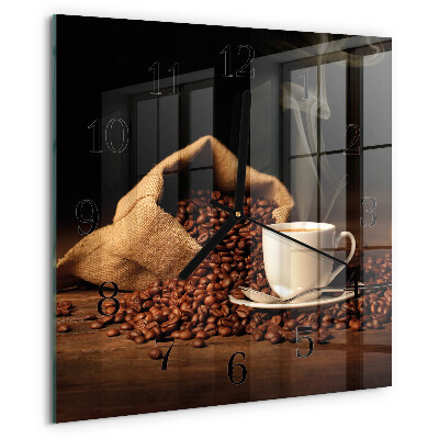 Wanduhr aus glas Kaffeebohnen