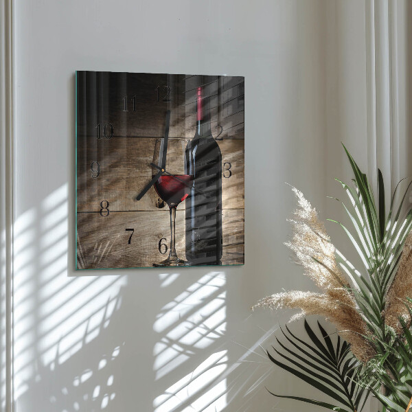 Wanduhr aus glas Wein