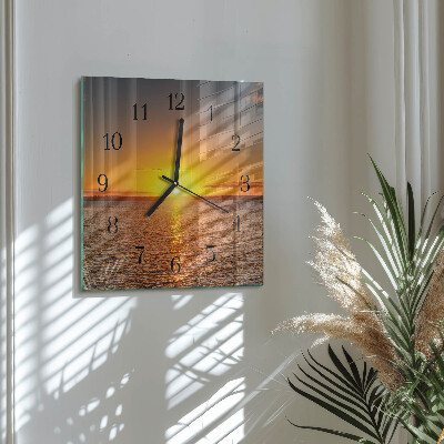 Wanduhr aus glas Sonnenuntergang
