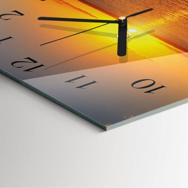 Wanduhr aus glas Sonnenuntergang