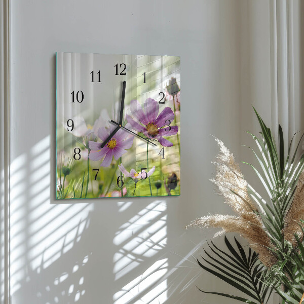 Wanduhr aus glas Wiese
