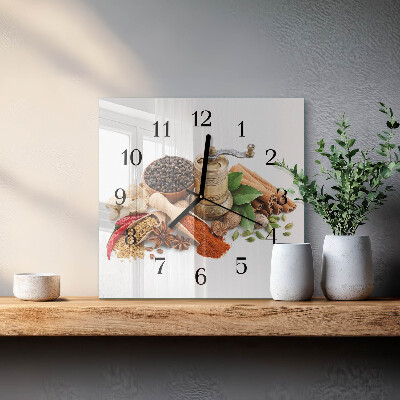 Wanduhr aus glas Gewürze