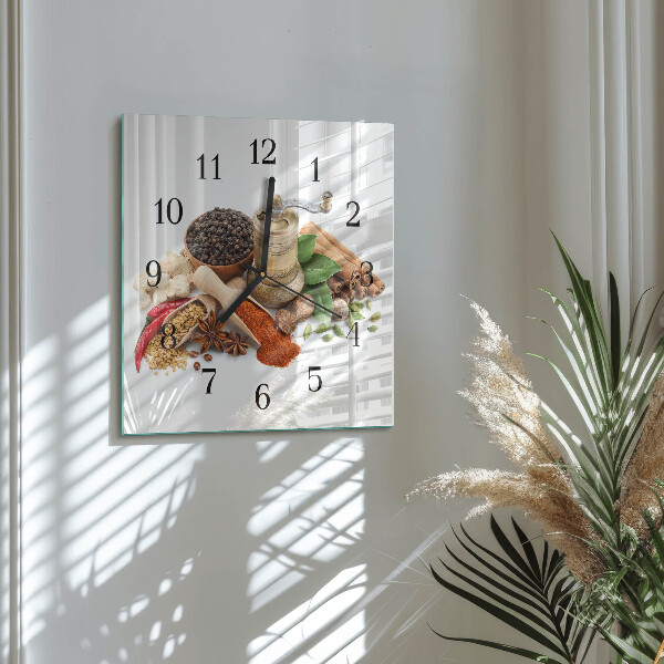Wanduhr aus glas Gewürze