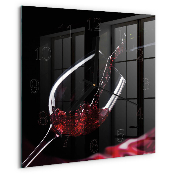 Wanduhr aus glas Wein