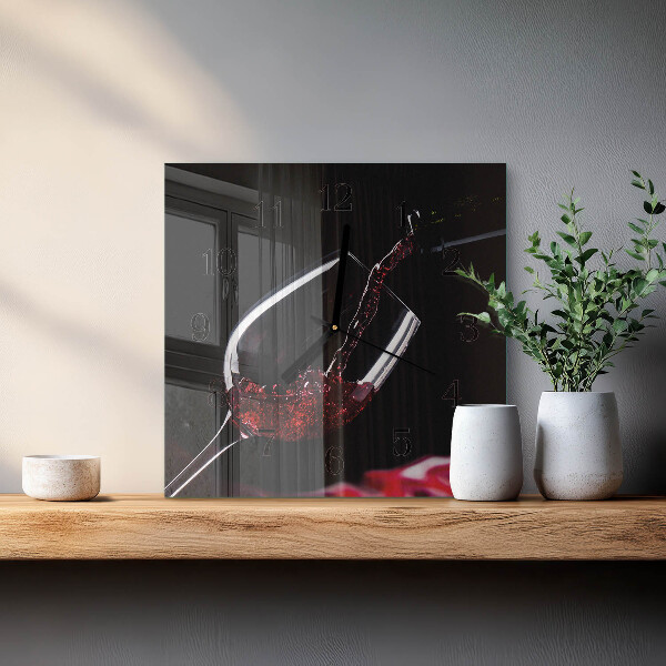 Wanduhr aus glas Wein
